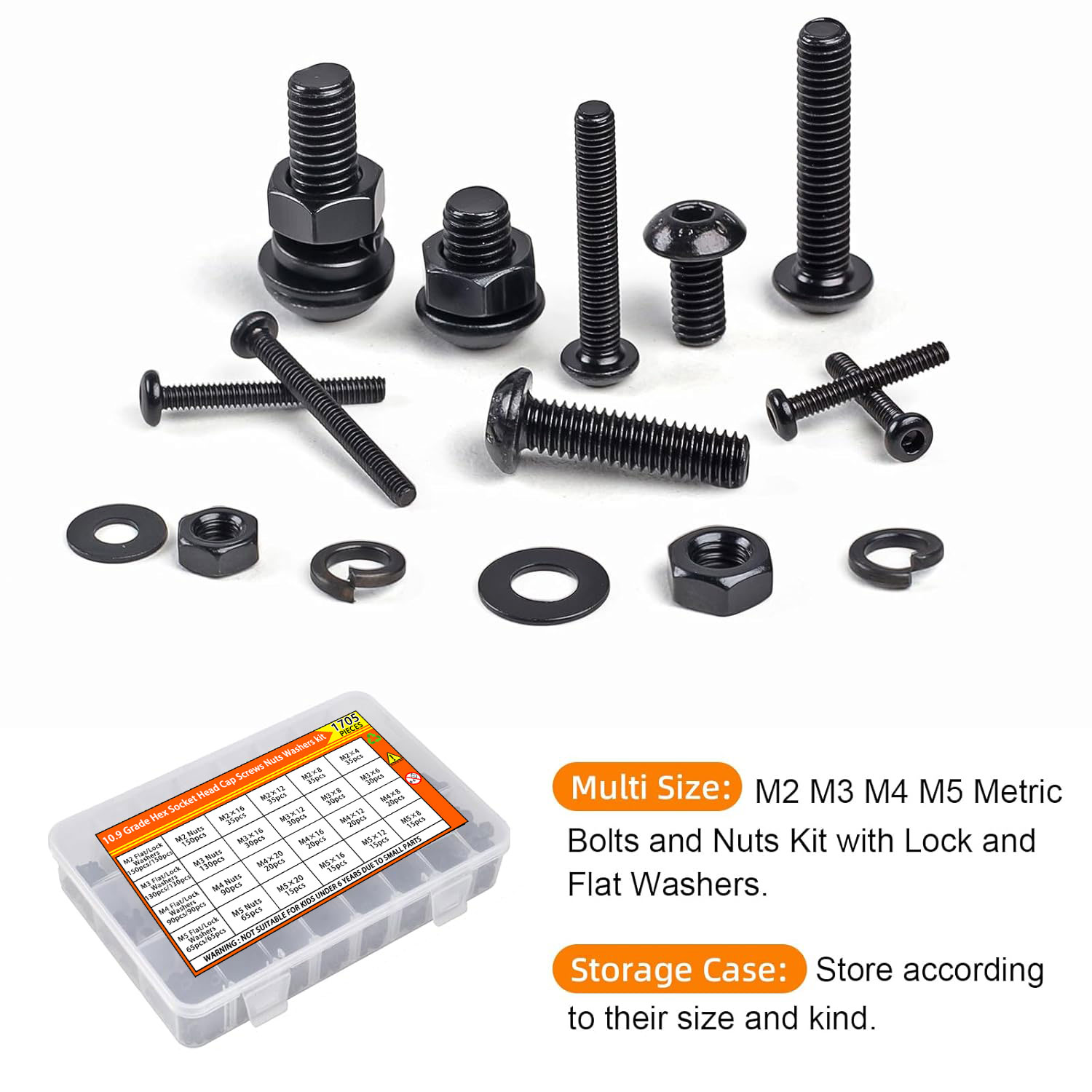 1705PCS Hex Button Head Screw  - đánh giá và giá Nuts Mix